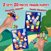 2 Set - 20 Parça Tox Evcil Hayvanlar ve Aile Bireyleri Parmak Kukla T772 T751 - 7
