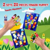 2 Set - 20 Parça Tox Emojiler ve Aile Bireyleri Parmak Kukla T106 T751 - 7