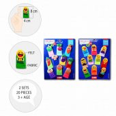 2 Set - 20 Parça Tox Emojiler ve Sebzeler Parmak Kukla T106 T104 - 8