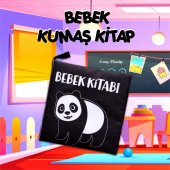Tox Siyah Beyaz Vahşi Hayvanlar Kumaş Sessiz Kitap T138 - Bez Kitap , Eğitici Oyuncak , Yumuşak ve Hışırtılı - 2