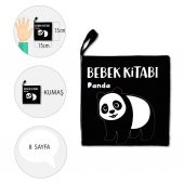 Tox Siyah Beyaz Vahşi Hayvanlar Kumaş Sessiz Kitap T138 - Bez Kitap , Eğitici Oyuncak , Yumuşak ve Hışırtılı - 4