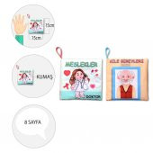 2 Kitap Tox Aile Bireyleri ve Meslekler Kumaş Sessiz Kitap T109 T112 - Bez Kitap , Eğitici Oyuncak , Yumuşak ve Hışırtılı thumbnail 4