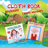 2 Kitap Tox Aile Bireyleri ve Meslekler Kumaş Sessiz Kitap T109 T112 - Bez Kitap , Eğitici Oyuncak , Yumuşak ve Hışırtılı thumbnail 7