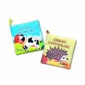 2 Kitap Tox Çiftlik Hayvanları ve Orman Hayvanlar Kumaş Sessiz Kitap T134 T055 - Bez Kitap , Eğitici Oyuncak , Yumuşak ve Hışırtılı - 6