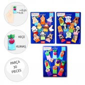 3 Set - 30 Parça Tox Evcil , Vahşi Hayvanlar ve Sebzeler Parmak Kukla T772 T782 T104 - 3
