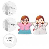 2 Parça Tox Meslekler El Kukla Set , Eğitici Oyuncak - 4