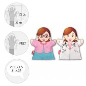 2 Parça Tox Meslekler El Kukla Set , Eğitici Oyuncak - 10