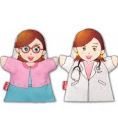 3 Parça Tox Meslekler El Kukla Set , Eğitici Oyuncak - 9