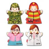 4 Parça Tox Meslekler El Kukla Set , Eğitici Oyuncak - 6