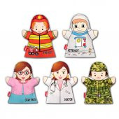 5 Parça Tox Meslekler El Kukla Set , Eğitici Oyuncak - 1