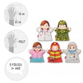5 Parça Tox Meslekler El Kukla Set , Eğitici Oyuncak - 9