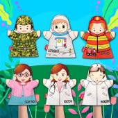 6 Parça Tox Meslekler El Kukla Set , Eğitici Oyuncak - 10