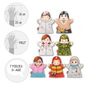 7 Parça Tox Meslekler El Kukla Set , Eğitici Oyuncak - 9