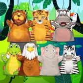 7 Parça Tox Safari Hayvanlar El Kukla Set , Eğitici Oyuncak - 10