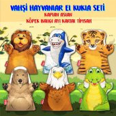 6 Parça Tox Vahşi Hayvanlar El Kukla Set , Eğitici Oyuncak - 2
