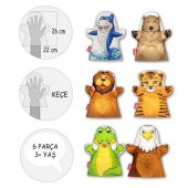 6 Parça Tox Vahşi Hayvanlar El Kukla Set , Eğitici Oyuncak - 4