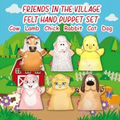 6 Parça Tox Köydeki Dostlarımız El Kukla Set , Eğitici Oyuncak - 7