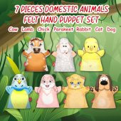 7 Parça Tox Evcil Hayvanlar El Kukla Set , Eğitici Oyuncak - 7