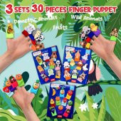 3 Set - 30 Parça Tox Evcil , Vahşi Hayvanlar ve Meyveler Parmak Kukla T772 T782 T105 - 7