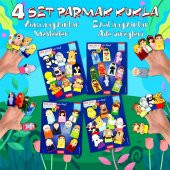 4 Set - 40 Parça Tox Meslekler, Aile Bireyleri, Evcil ve Vahşi Hayvanlar Parmak Kukla T771 T781 T761 T751 - 2