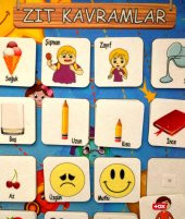 2 Set - 72 Parça  Zıt Kavramlar ve Gölge Eşleştirme Keçe Cırtlı Duvar Panoları , Eğitici Oyuncak - 4