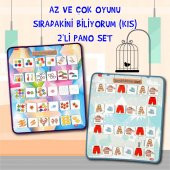 2 Set - 57 Parça   Az, Çok Oyunu ve Sıradakini Biliyorum (Kış) Keçe Duvar Panoları , Eğitici Oyuncak - 2