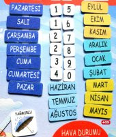 2 Set - 80 Parça  Rakamları ve Takvimi Öğreniyorum Keçe Cırtlı Duvar Panoları , Eğitici Oyuncak - 10