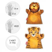 2 Parça Tox Vahşi Hayvanlar El Kukla Set , Eğitici Oyuncak - 4
