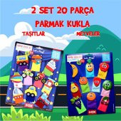 2 Set - 20 Parça Tox Taşıtlar ve Meyveler Parmak Kukla T105 T181 - 2