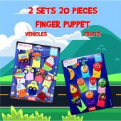 2 Set - 20 Parça Tox Taşıtlar ve Meyveler Parmak Kukla T105 T181 - 7