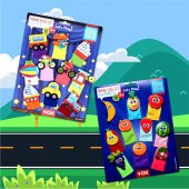 2 Set - 20 Parça Tox Taşıtlar ve Meyveler Parmak Kukla T105 T181 - 9