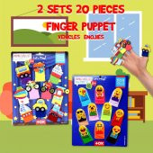 2 Set - 20 Parça Tox Taşıtlar ve Emojiler Parmak Kukla T106 T181 - 7