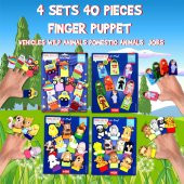 4 Set - 40 Parça Tox Meslekler, Taşıtlar, Evcil  ve Vahşi Hayvanlar Parmak Kukla T771 T781 T761 T181 - 7
