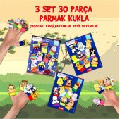 3 Set - 30 Parça Tox Taşıtlar, Evcil ve Vahşi Hayvanlar Parmak Kukla T181 T771 T781 - 2