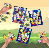 3 Set - 30 Parça Tox Taşıtlar, Evcil ve Vahşi Hayvanlar Parmak Kukla T181 T771 T781 - 5