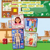 4 Set  127 Parça  İskelet , İç Organlar Sistemi , Takvim ve Duyguları Öğreniyorum Keçe Cırtlı Duvar Panoları , Eğitici Oyuncak - 2