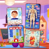 4 Set 127 Parça İskelet , İç Organlar Sistemi , Takvim ve Duyguları Öğreniyorum Keçe Cırtlı Duvar Panoları , Eğitici Oyuncak - 7