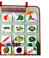 Parça Bütün Eşleştirme Oyunu (Sebzeler) Keçe Cırtlı Duvar Panosu , Eğitici Oyuncak - 4