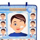 İngilizce Duyguları Öğreniyorum Keçe Cırtlı Duvar Panosu (Erkek) , Eğitici Oyuncak - 2