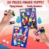 2 Set - 20 Parça Tox Aile Bireyleri ve Uçan Hayvanlar Parmak Kukla T752 T222 - 7