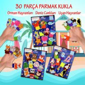 3 Set - 30 Parça Tox Deniz Canlıları, Orman ve Uçan Hayvanlar Parmak Kukla T218 T221 T222 - 2