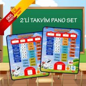 2 Set - 86 Parça  Takvimi Öğreniyorum (2023) Keçe Duvar Panoları , Eğitici Oyuncak - 2
