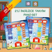 2 Set - 86 Parça İngilizce Takvimi Öğreniyorum (2023) Keçe Duvar Panoları , Eğitici Oyuncak - 2