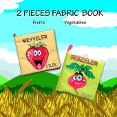 2 Kitap Tox Sebzeler ve Meyveler Kumaş Sessiz Kitap T113 T049 - Bez Kitap , Eğitici Oyuncak , Yumuşak ve Hışırtılı - 7