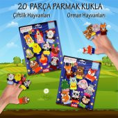 2 Set - 20 Parça Tox Orman ve Çiftlik Hayvanlar Parmak Kukla T218 T220 - 2