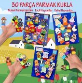 3 Set - 30 Parça Tox Masal Kahramanları, Vahşi ve Evcil Hayvanlar Parmak Kukla T225 T772 T782 - 2