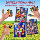 3 Set - 30 Parça Tox Masal Kahramanları, Karagöz Hacivat ve Emojiler Parmak Kukla T225 T106 T224 - 2