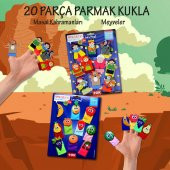 2 Set - 20 Parça Tox Masal Kahramanları ve Meyveler Parmak Kukla T105 T225 - 2
