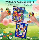 2 Set - 20 Parça Tox Masal Kahramanları ve Vahşi Hayvanlar Parmak Kukla T782 T225 - 2