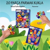 2 Set - 20 Parça Tox Masal Kahramanları ve Rakamlar Parmak Kukla T064 T225 - 2